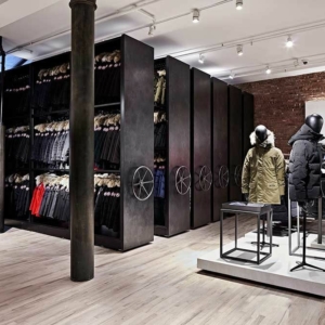 Mobile Garment Storage System at Canada Goose