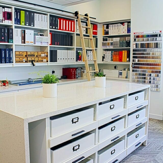 Storage Wall for Architect Library of Collateral and Samples Storage Wall for Architect Library of Collateral and Samples