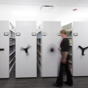 Mobile Shelving System at Educational Facility for Archival Storage