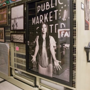 Framed Art Work Storage on Art Rack with High-Density Mobile Shelving