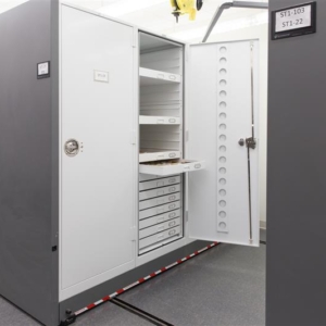 Museum Storage with Mobile Shelving and Museum Cases to Preserve Artifacts