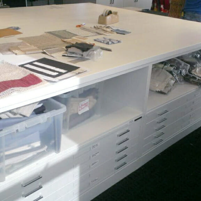 Custom Island Design with Cubbies and Drawers