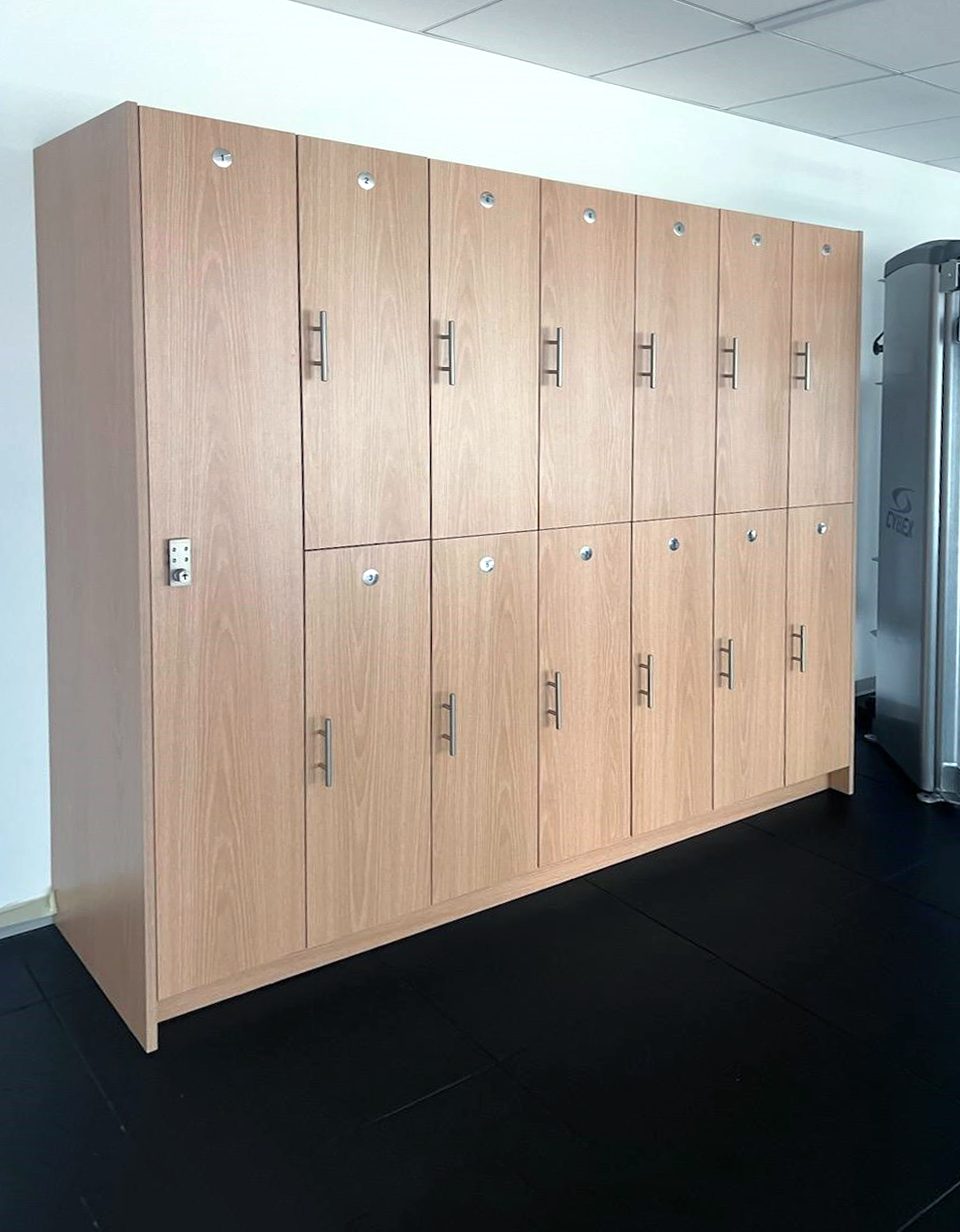 Maple 3-tier wall lockers — Brigade Capital Midtown Manhattan